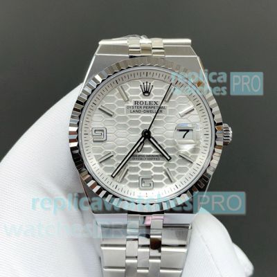 2025 New Copy Rolex Land-Dweller Swiss 7315 Automatic Silver Flat Jubilee Watch 
